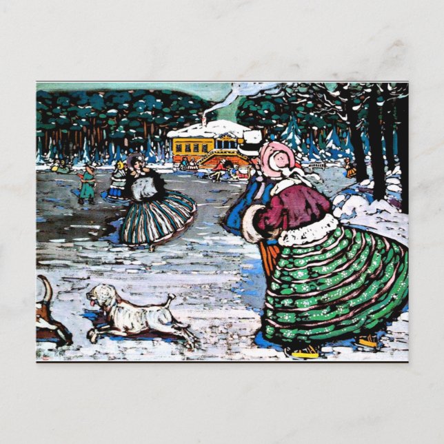 Cartão Postal Kandinsky - Inverno (Patinadores) (Frente)