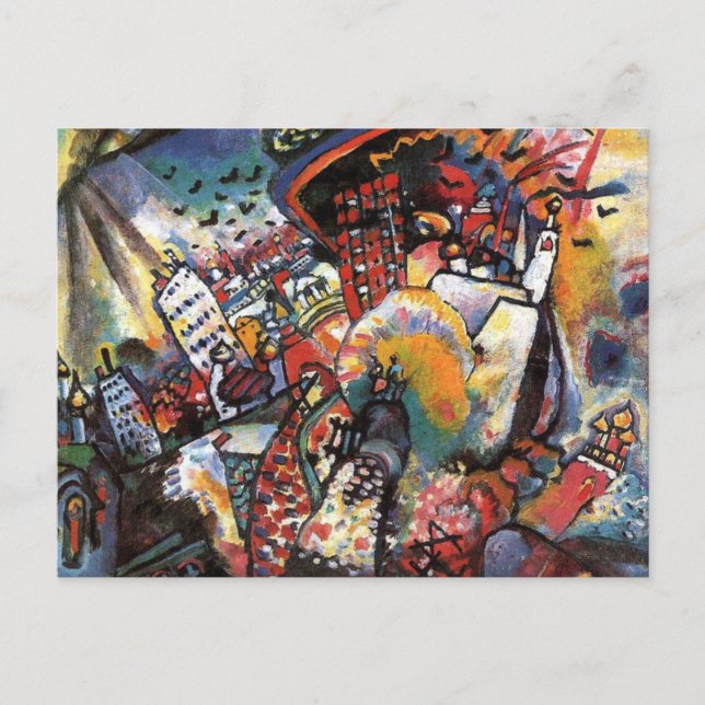 Cartão Postal Kandinsky Moscou I Cityscape Abstrato Painting (Frente)