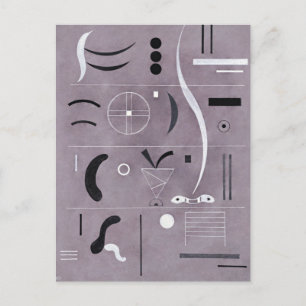 Cartão Postal Kandinsky - Quatro Partes, abstrato art,