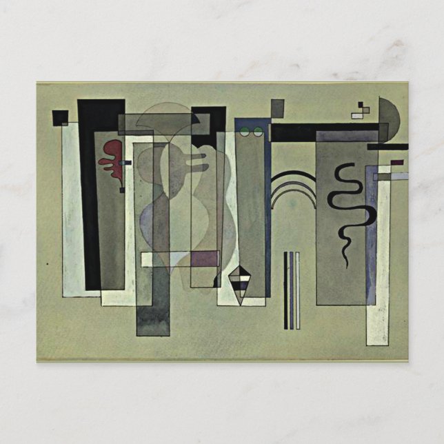 Cartão Postal Kandinsky - Reunião de Superfícies, abstrato (Frente)