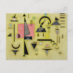 Cartão Postal Kandinsky - Rosa decisivo, pintura famosa,