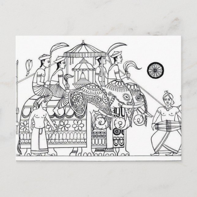 Cartão Postal Kandy Posse tradicional Kandy Sri Lanka (Frente)