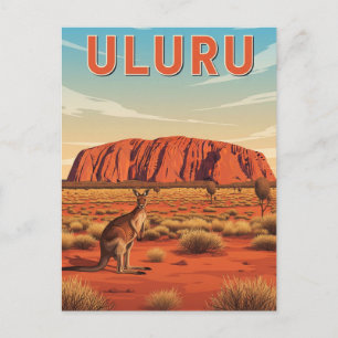 Cartão Postal Kangaroo em Uluru, Austrália