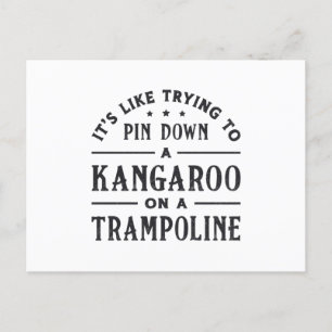 Cartão Postal Kangaroo Em Um Presente De Trampoline Gymnast Tram