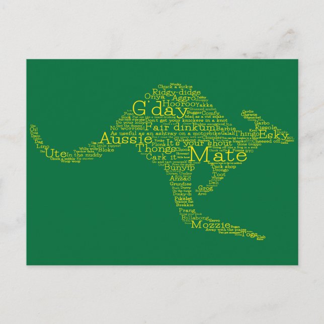 Cartão Postal Kangaroo feito de gíria australiana (Frente)