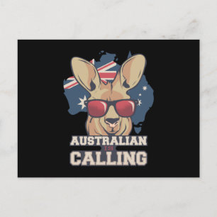 Cartão Postal Kangaroo vestindo óculos de sol australiano chaman