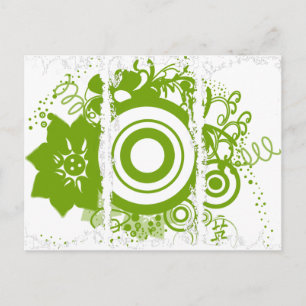 Cartão Postal Kanji para o Círculo Flor de Coragem