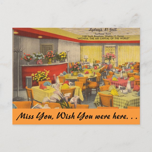 Cartão Postal Kansas, 81 Grill do Lydroy, Wichita (Frente)