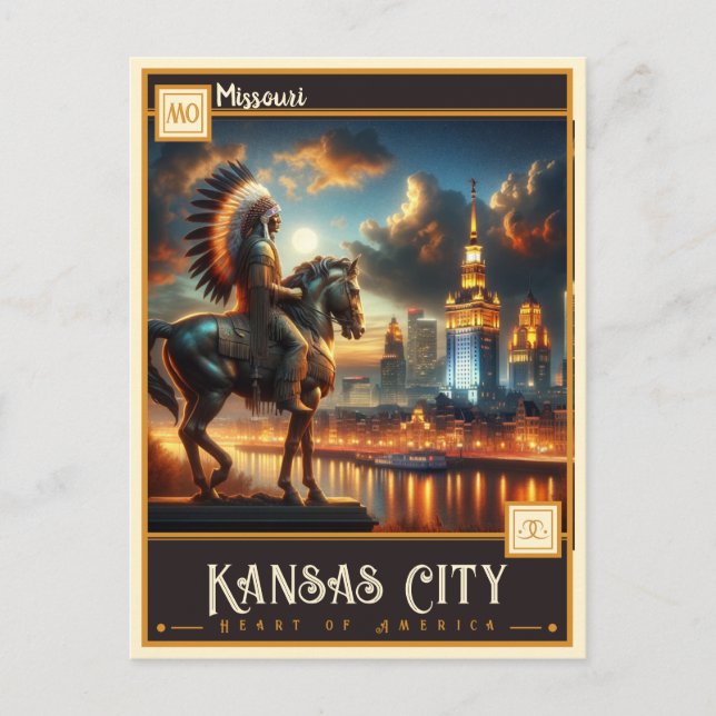 Cartão Postal Kansas City, Missouri | Vintage (Frente)