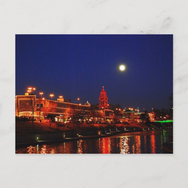 Cartão Postal Kansas City Plaza fica sob lua cheia (Frente)