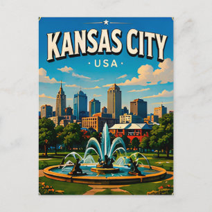Cartão Postal Kansas City Union Station Lembrança de Viagem