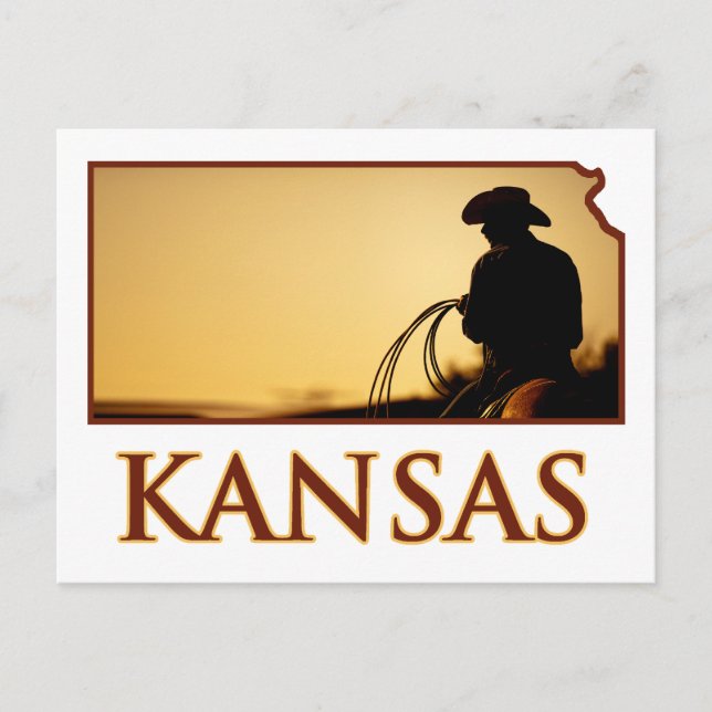 Cartão Postal Kansas Cowboy (Frente)