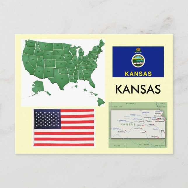 Cartão Postal Kansas, EUA (Frente)