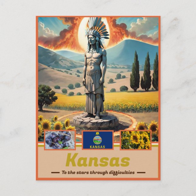 Cartão Postal Kansas Kaleidoscope: Surreal Estado Delícia (Frente)
