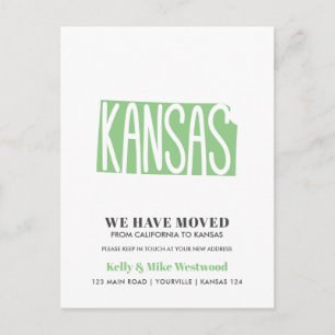 Cartão Postal KANSAS Mudamos o novo endereço para a nova casa