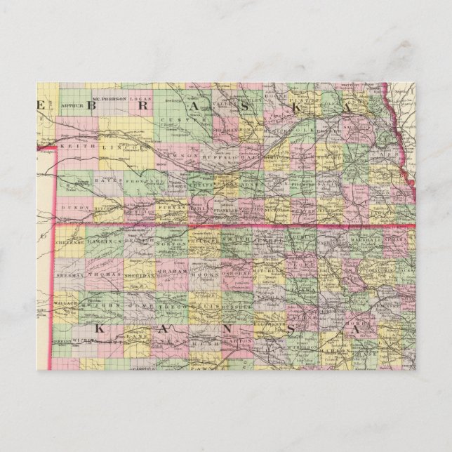 Cartão Postal Kansas, Nebraska (Frente)