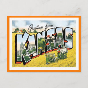 Cartão Postal Kansas Saudações Dos Estados Unidos