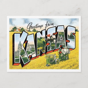 Cartão Postal Kansas Saudações Dos Estados Unidos