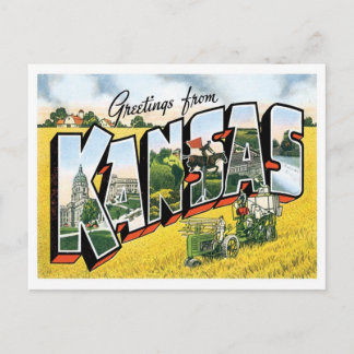 Cartão Postal Kansas Saudações Dos Estados Unidos