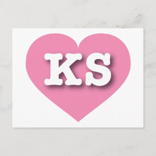 Cartão Postal Kansas Solid Pink Heart - Grande Amor