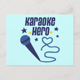 Cartão Postal Karaoke Hero