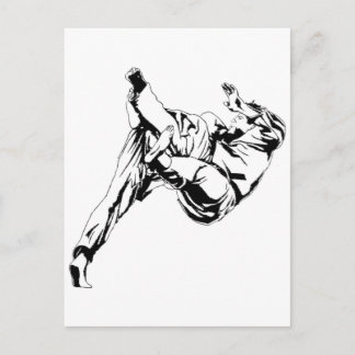 Cartão Postal Karate e judô. Técnicos de arremessos