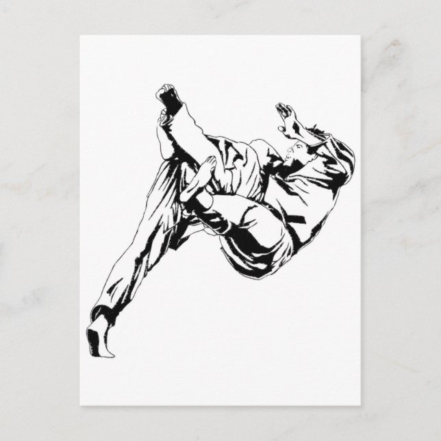 Cartão Postal Karate e judô. Técnicos de arremessos (Frente)