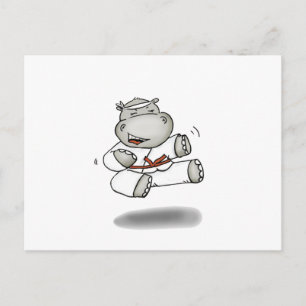 Cartão Postal Karate Hippo