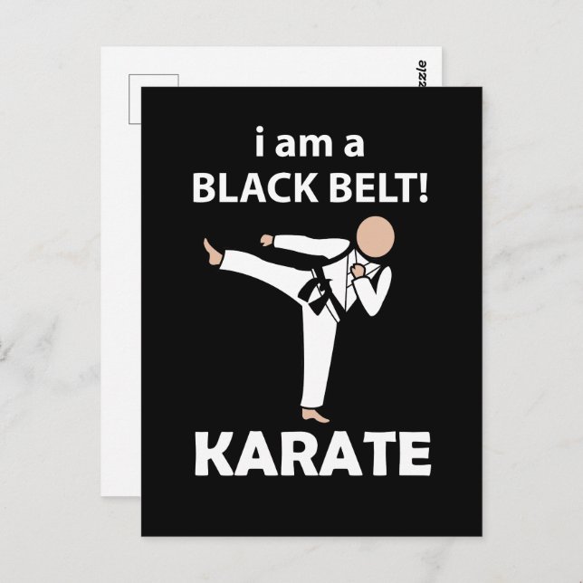 Cartão Postal Karate I am Black Belt Karate (Frente/Verso)