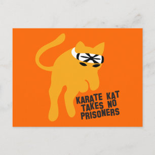 Cartão Postal Karate KAT (cat) takes no prisoners