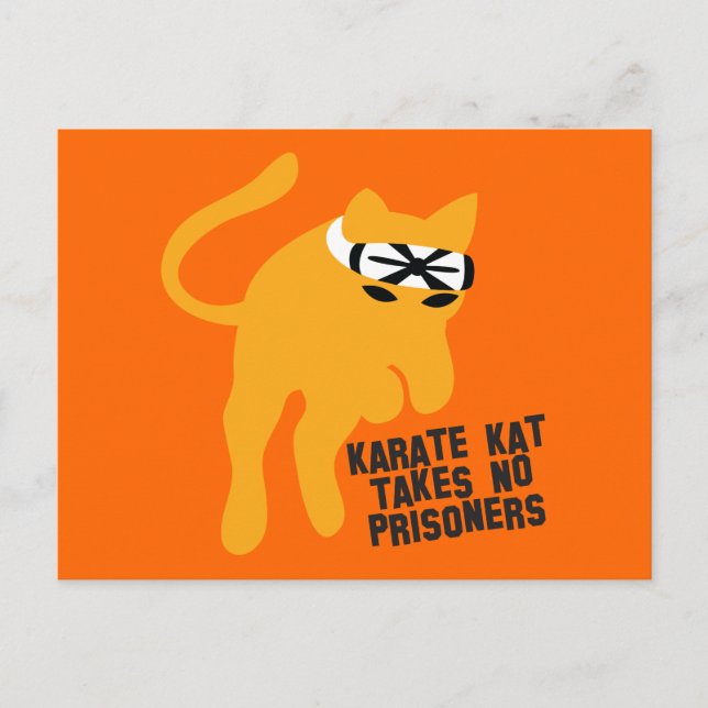 Cartão Postal Karate KAT (cat) takes no prisoners (Frente)