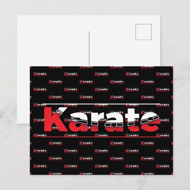 Cartão Postal Karate Martial Arts Red (Frente/Verso)