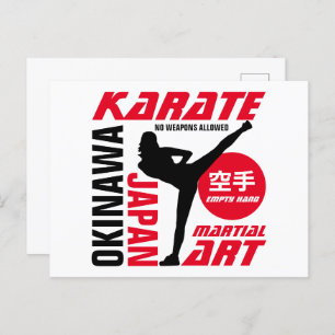 Cartão Postal Karate Woman
