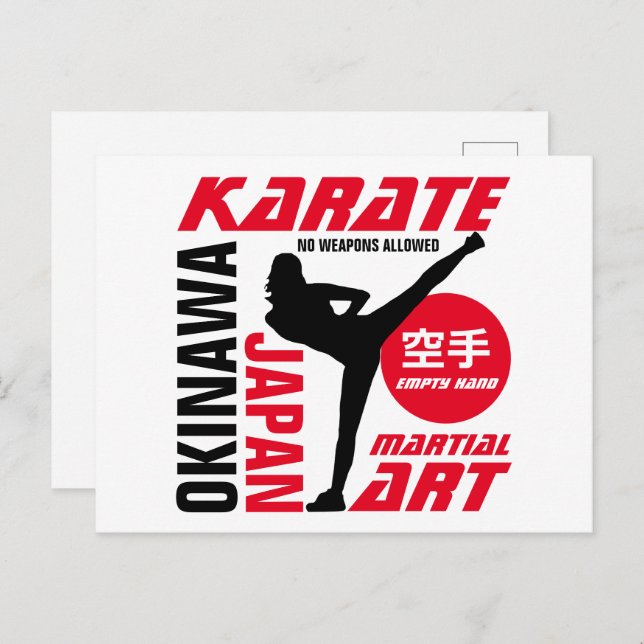 Cartão Postal Karate Woman (Frente/Verso)