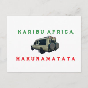 Cartão Postal Karibu África Bem-vindo à África