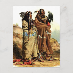 Cartão Postal Karl Bodmer-SihChida&MahchsiKarehde, índios Manda