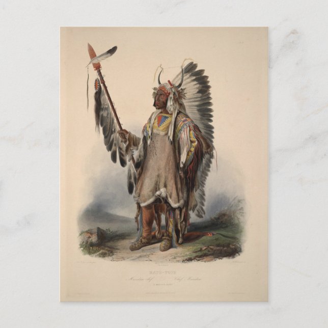 Cartão Postal Karl Bodmer - Um chefe mandão (Frente)