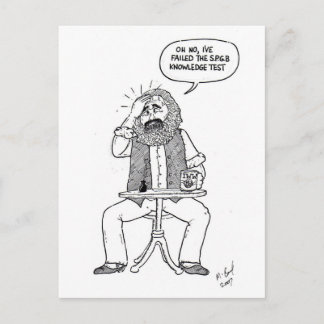 Cartão Postal Karl Marx com falha no teste SPGB