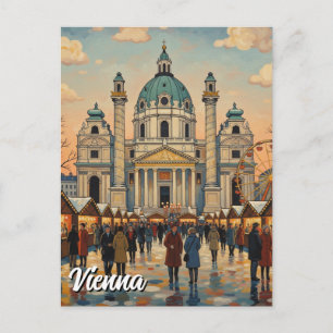 Cartão Postal Karlskirche Karlsplatz Viena Áustria Viagem