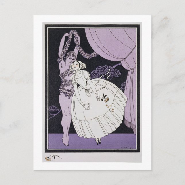 Cartão Postal Karsavina, 1914 (impressão de pochoir) 2 (Frente)