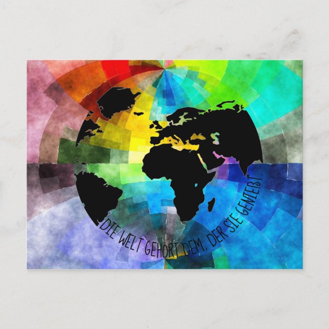 Cartão Postal Karte "Die Welt gehört dem, der sie genießt." (Frente)