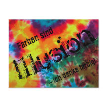 Karte, "Farben sind Illusion - ich denke farbig!"