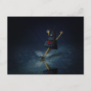 Cartão Postal Kasa Obake Fantasma de Guarda-chuva Japonês Dia Ch