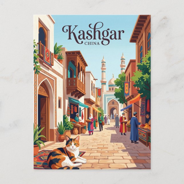 Cartão Postal Kashgar China (Frente)