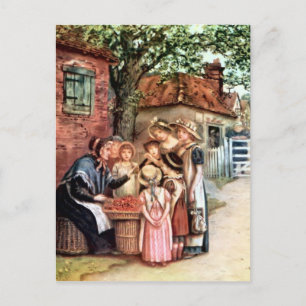 Cartão Postal Kate Greenaway: A mulher da cereja
