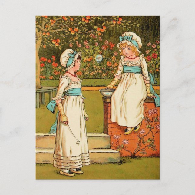 Cartão Postal Kate Greenaway: Bolhas (Frente)