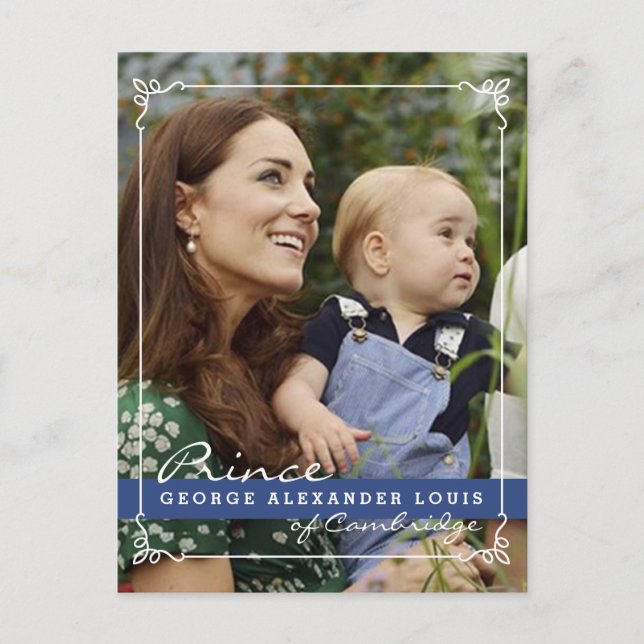 Cartão Postal Kate Middleton Prince George (Frente)