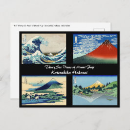 Cartão Postal Katsushika Hokusai - 36 visualizações do Monte Fuj