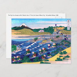 Cartão Postal Katsushika Hokusai - Fuji do Kanaya no Tokaido