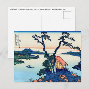Cartão Postal Katsushika Hokusai - Lago Suwa na província de Sh